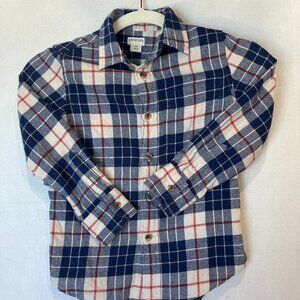 Boy - 4-5Y - Crewcuts Blue & White Flannel Long Sleeve Shirt